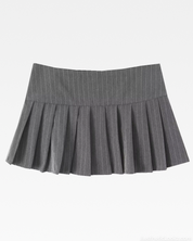 Gray Pleated Skirt Mini
