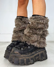 Grunge Faux Fur Leg Warmers