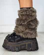 Grunge Faux Fur Leg Warmers