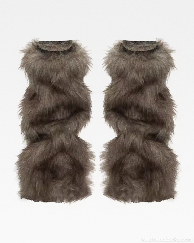 Grunge Faux Fur Leg Warmers
