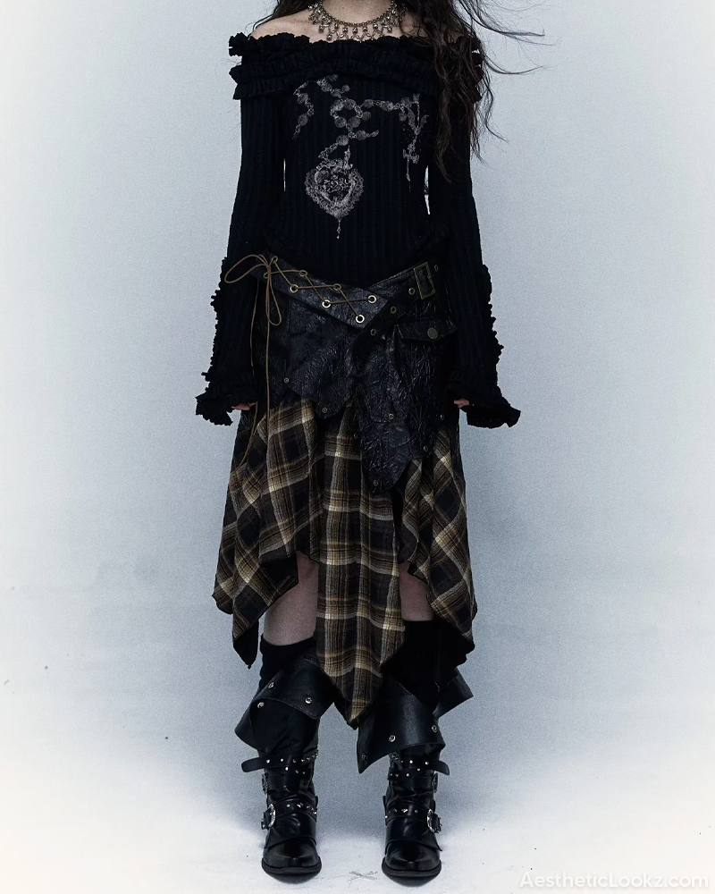 Grunge Plaid Skirt