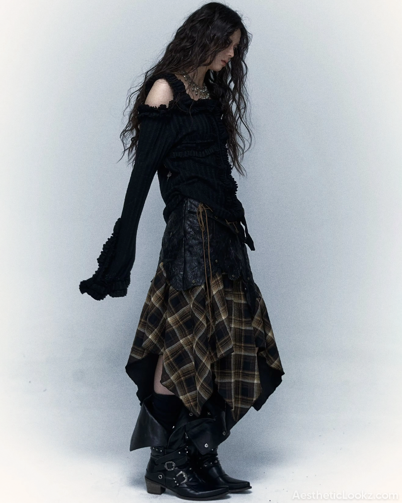 Grunge Plaid Skirt