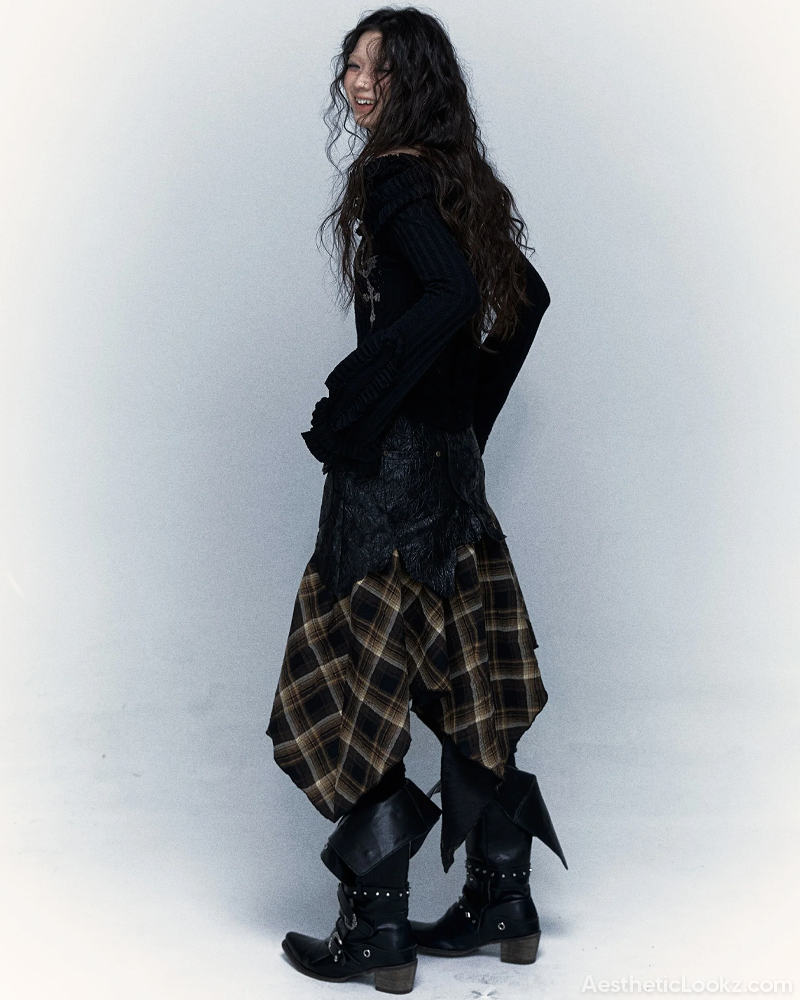 Grunge Plaid Skirt