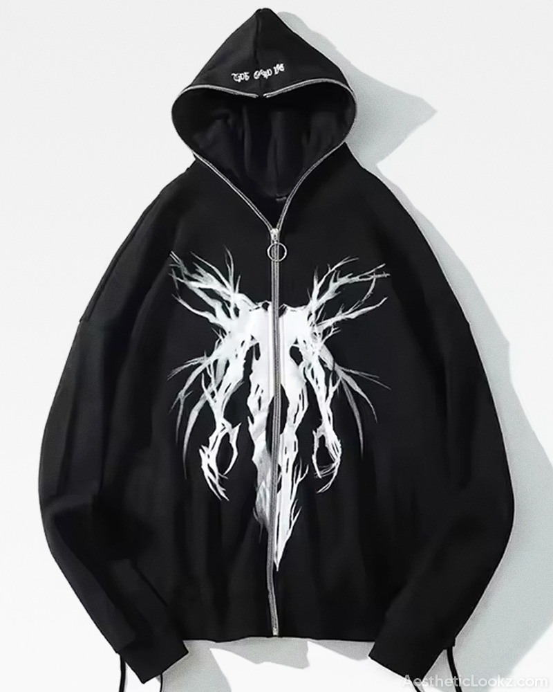 Grunge Zip Up Hoodie