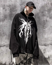 Grunge Zip Up Hoodie