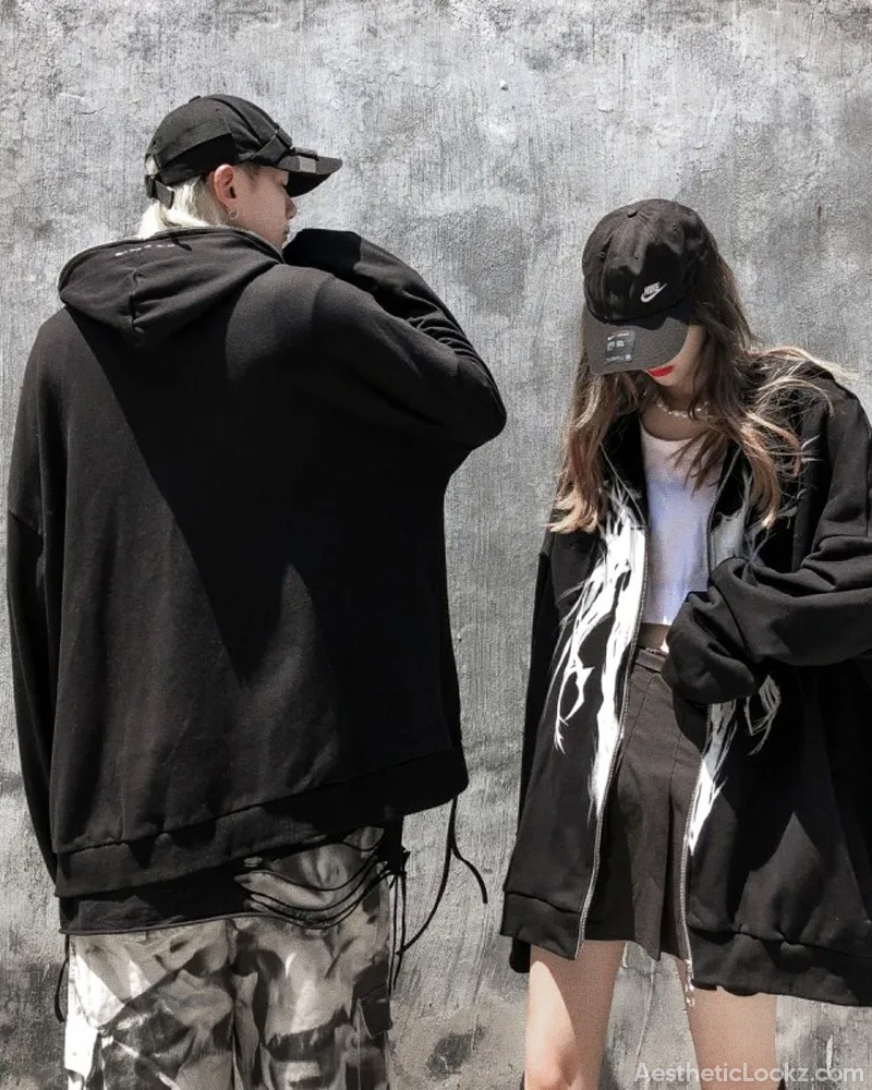 Grunge Zip Up Hoodie