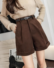 High Waisted Corduroy Shorts