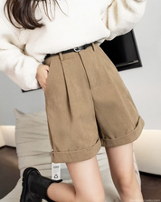 High Waisted Corduroy Shorts