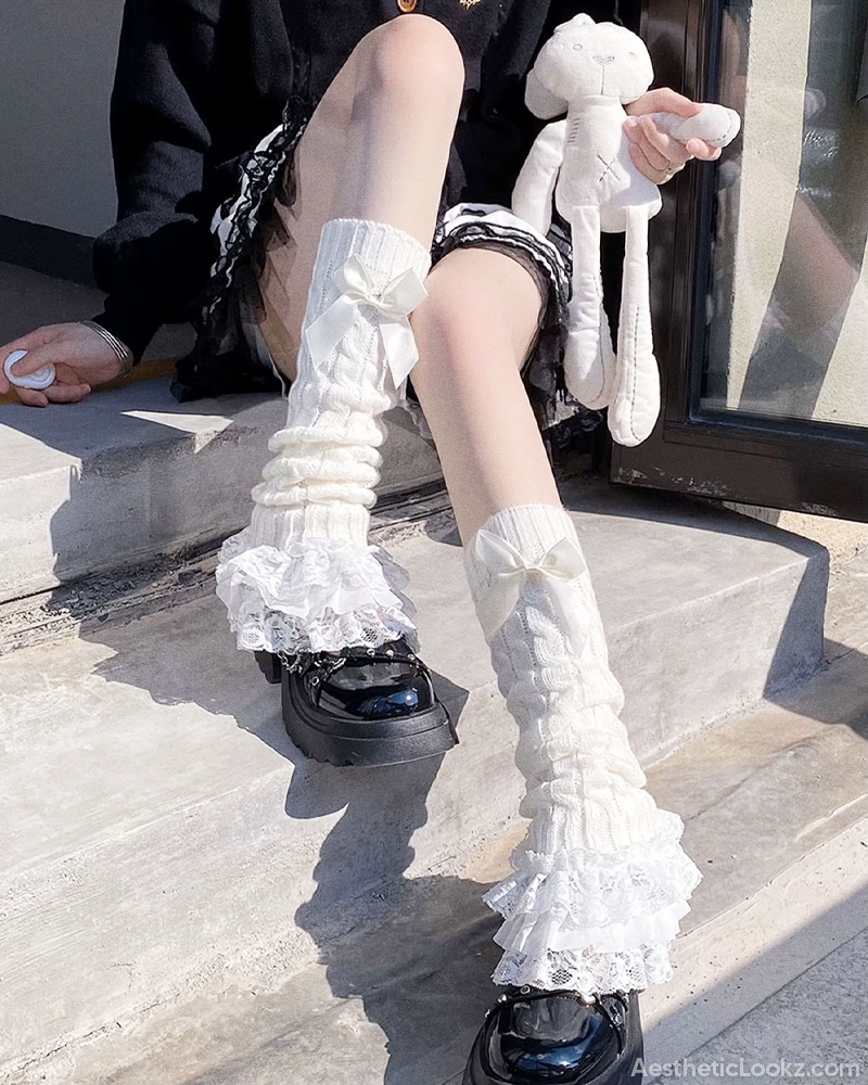 Lace Ruffle Leg Warmers