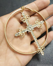 Large Cross Hoop Earrings