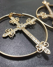 Large Cross Hoop Earrings