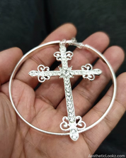 Large Cross Hoop Earrings