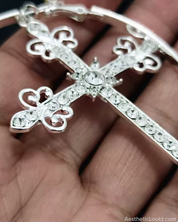 Large Cross Hoop Earrings