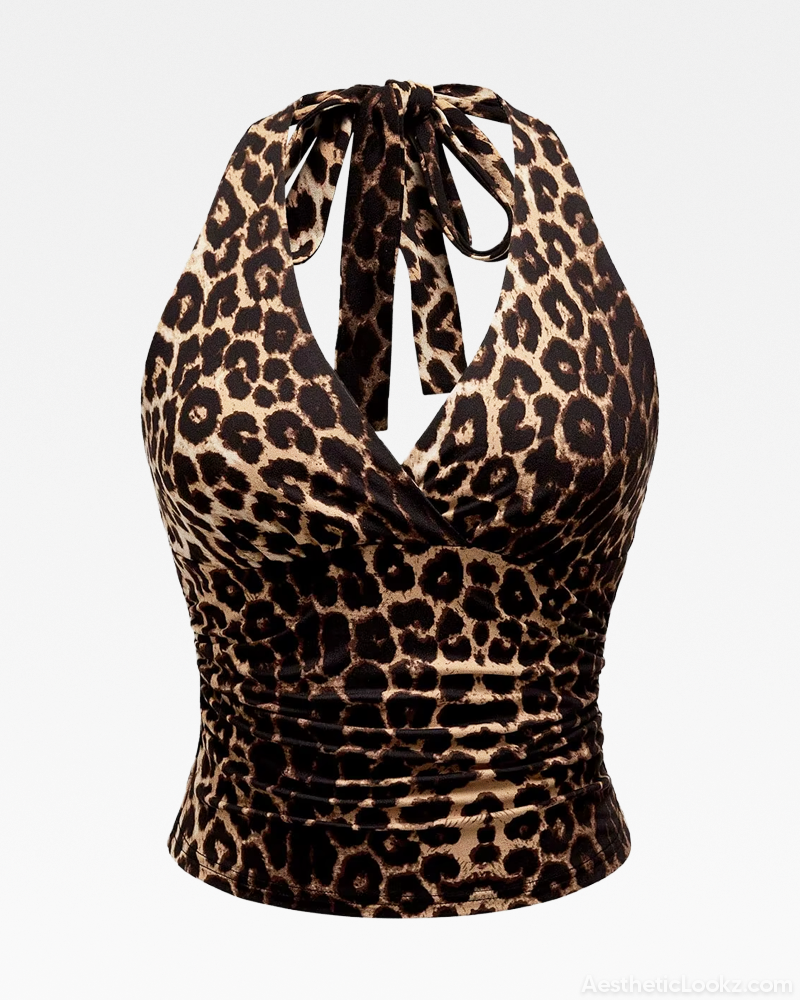 Leopard Print Halter Top