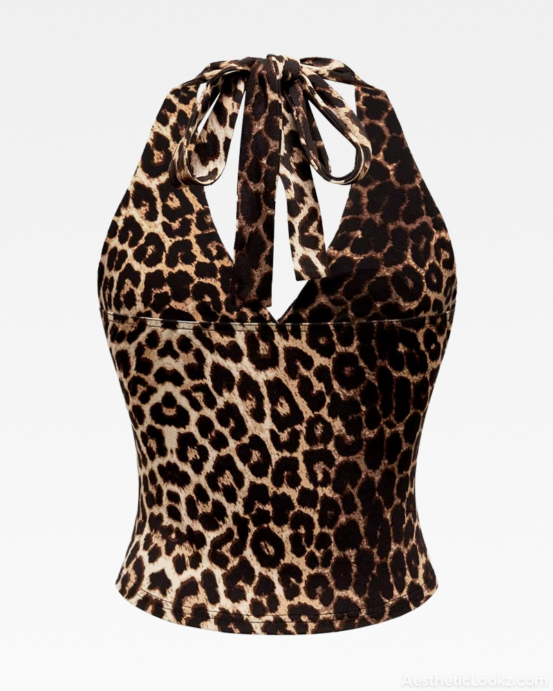 Leopard Print Halter Top