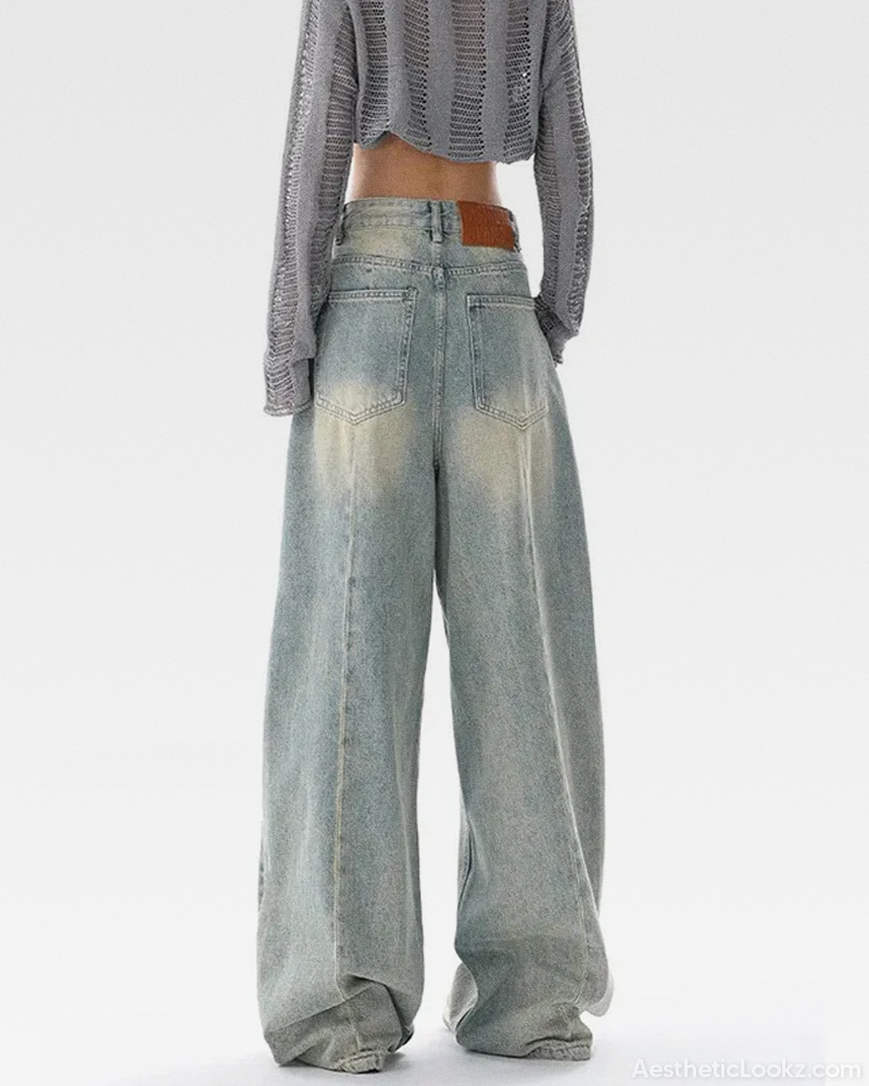 Light Blue Washed Baggy Jeans