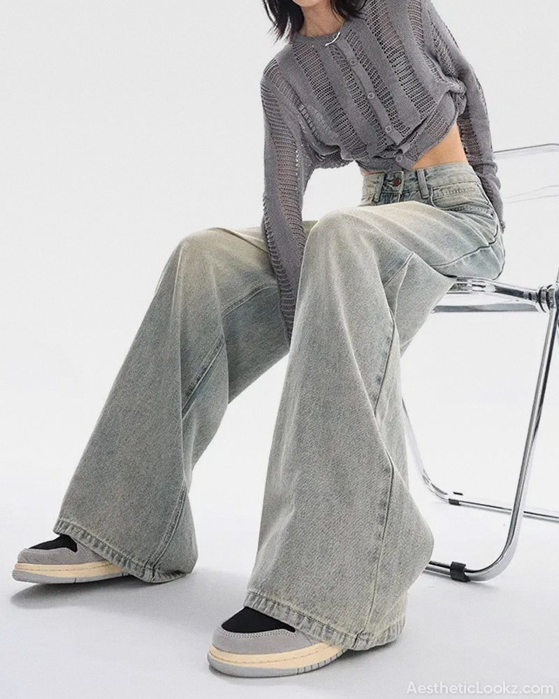 Light Blue Washed Baggy Jeans