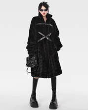 Long Black Faux Fur Coat