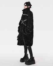 Long Black Faux Fur Coat
