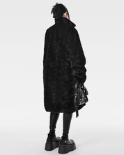 Long Black Faux Fur Coat