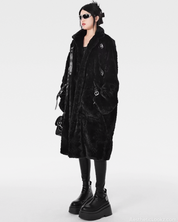 Long Black Faux Fur Coat