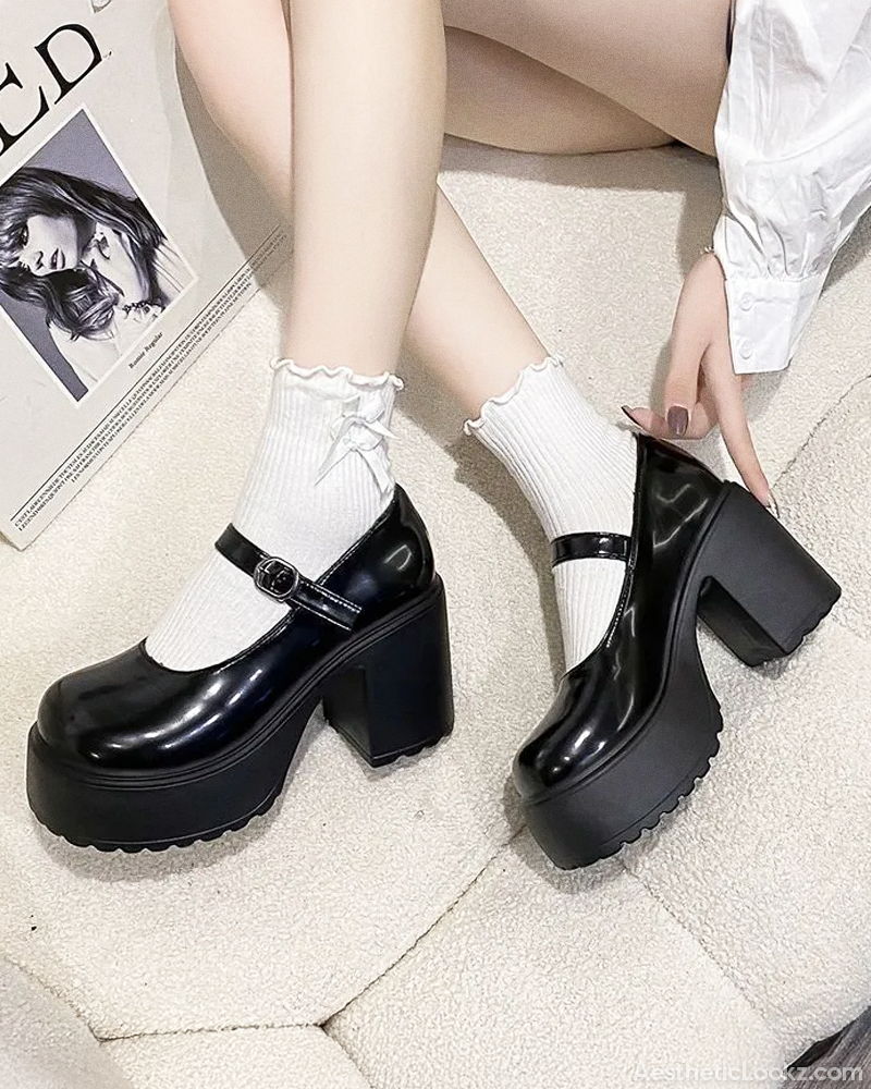 Mary Jane Platform Heels Shoes