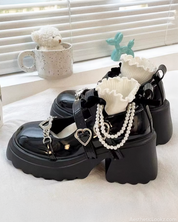 Mary Jane Shoes Heart Buckle