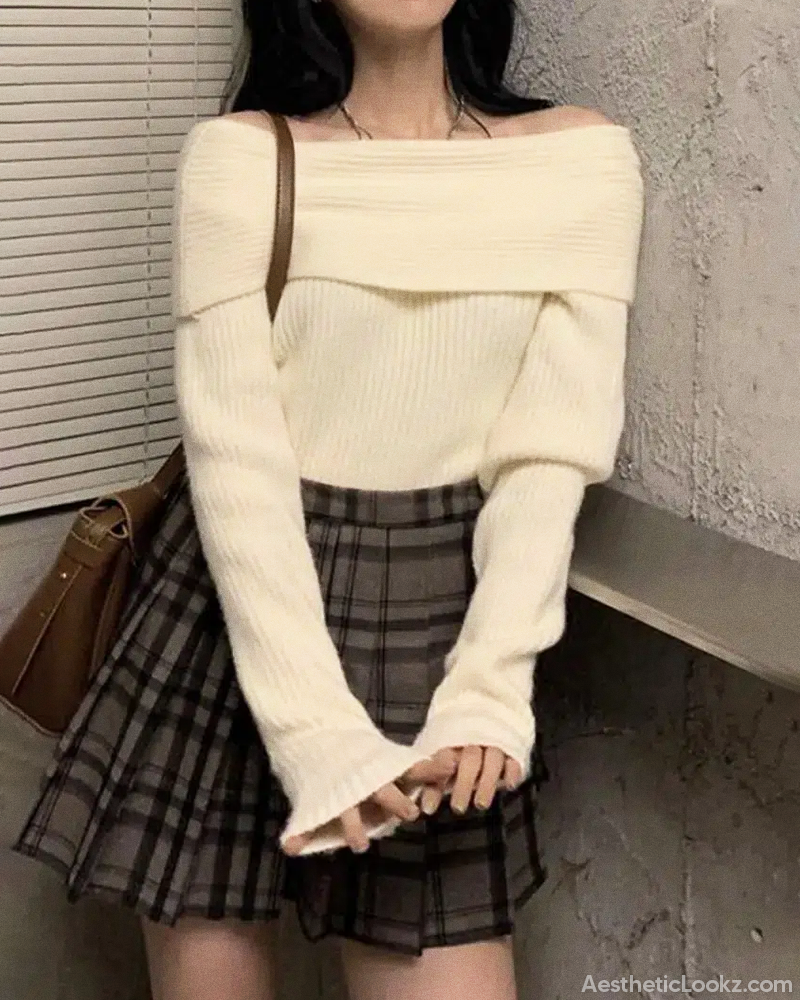 Off The Shoulder Knit Sweater