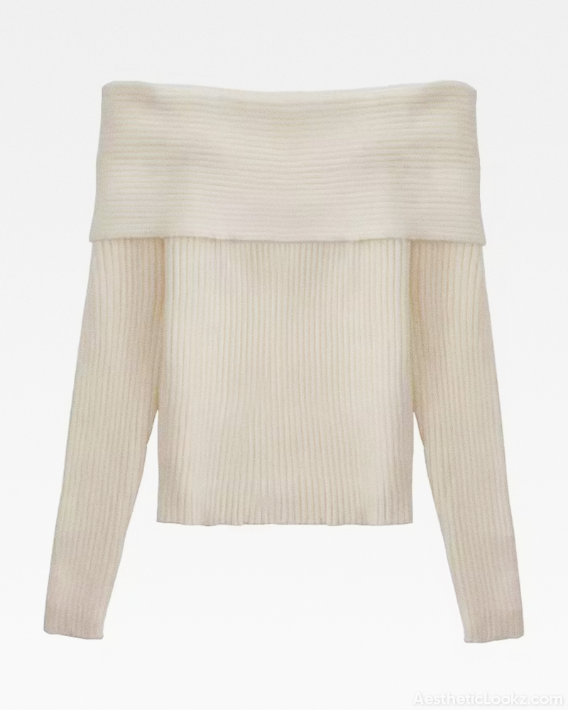 Off The Shoulder Knit Sweater