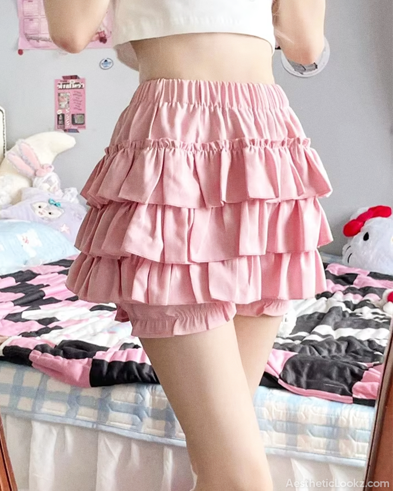 Pink Ruffle Mini Skirt