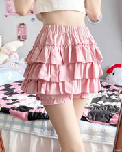 Pink Ruffle Mini Skirt