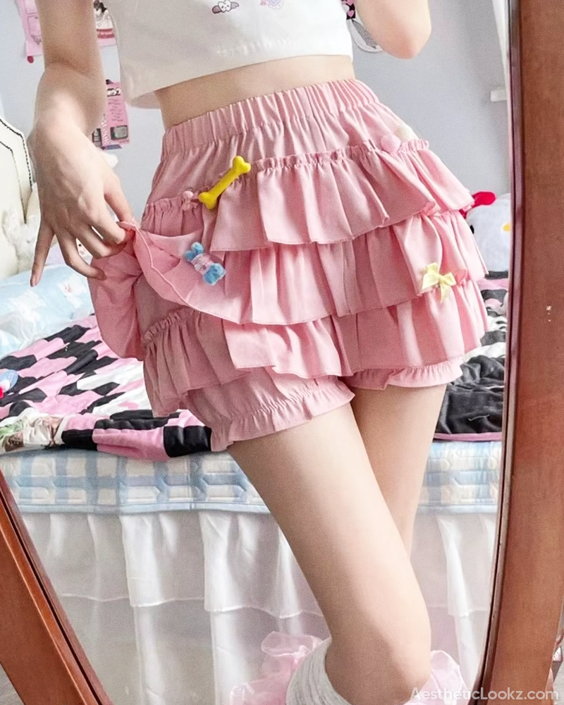 Pink Ruffle Mini Skirt