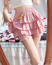 Pink Ruffle Mini Skirt