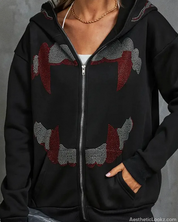 Rhinestone Hoodie Y2K