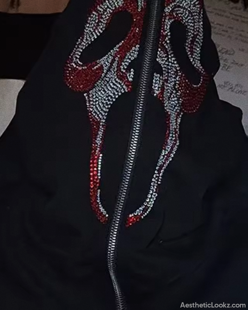 Rhinestone Hoodie Y2K