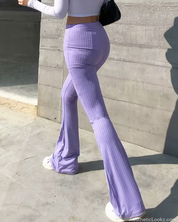 Ribbed Flare Pants