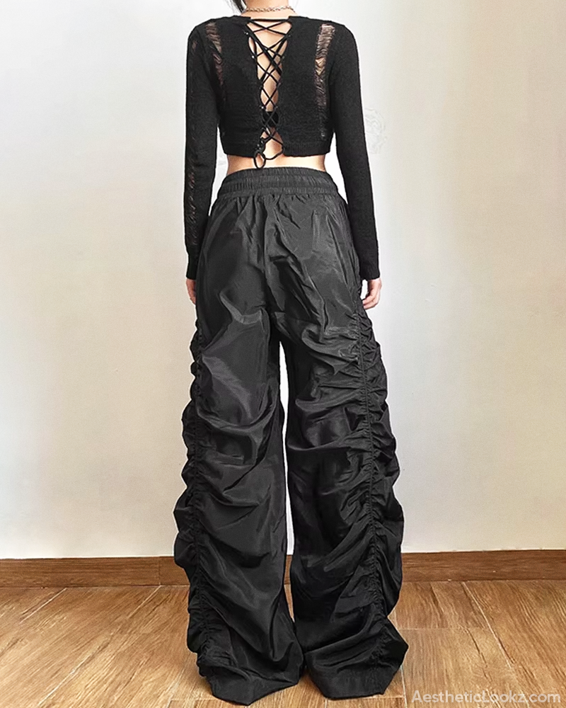 Ruched Parachute Pants