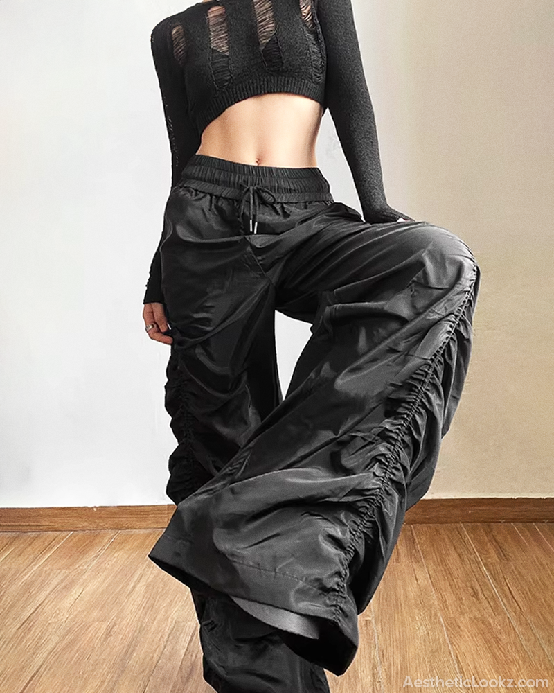Ruched Parachute Pants