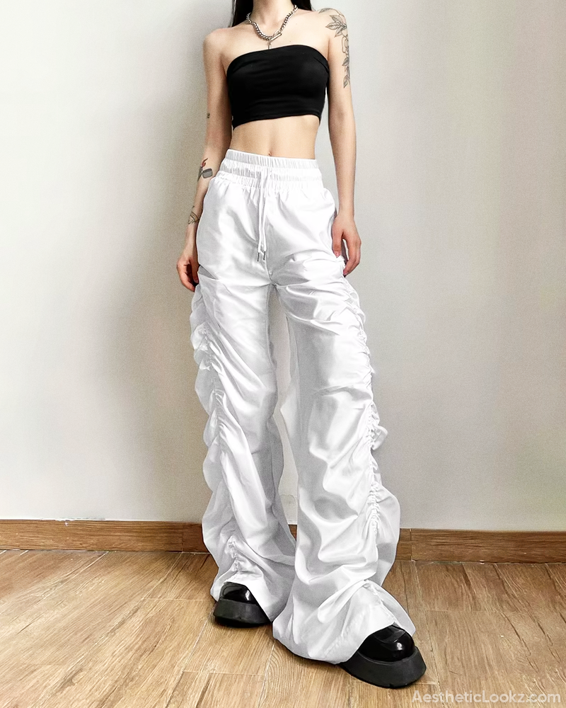 Ruched Parachute Pants