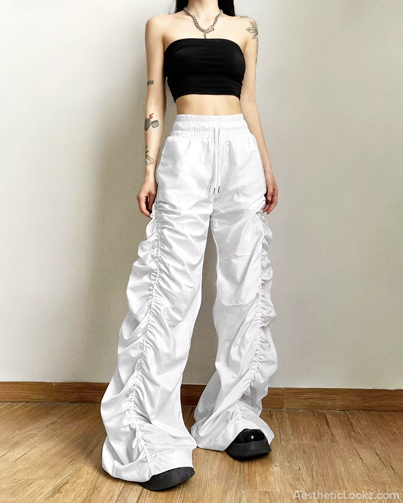 Ruched Parachute Pants