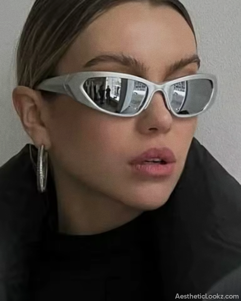 Silver Sunglasses Y2K