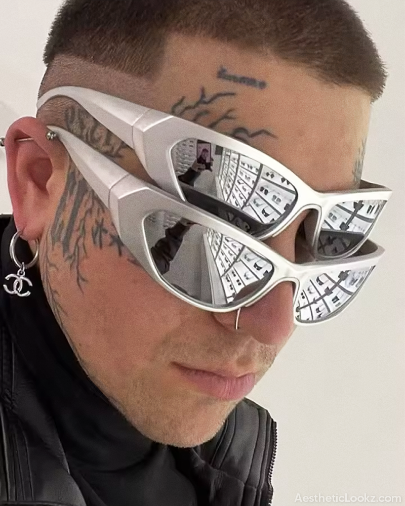 Silver Sunglasses Y2K