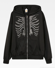 Rhinestone Skeleton Hoodie