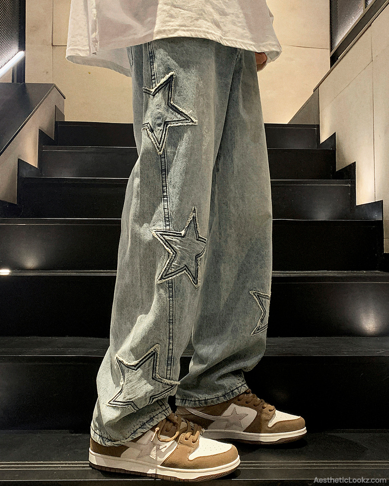 Star Embroidered Jeans