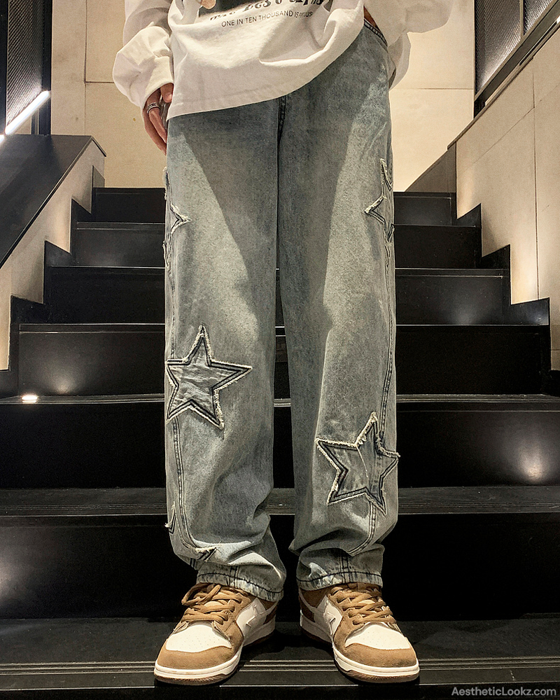 Star Embroidered Jeans