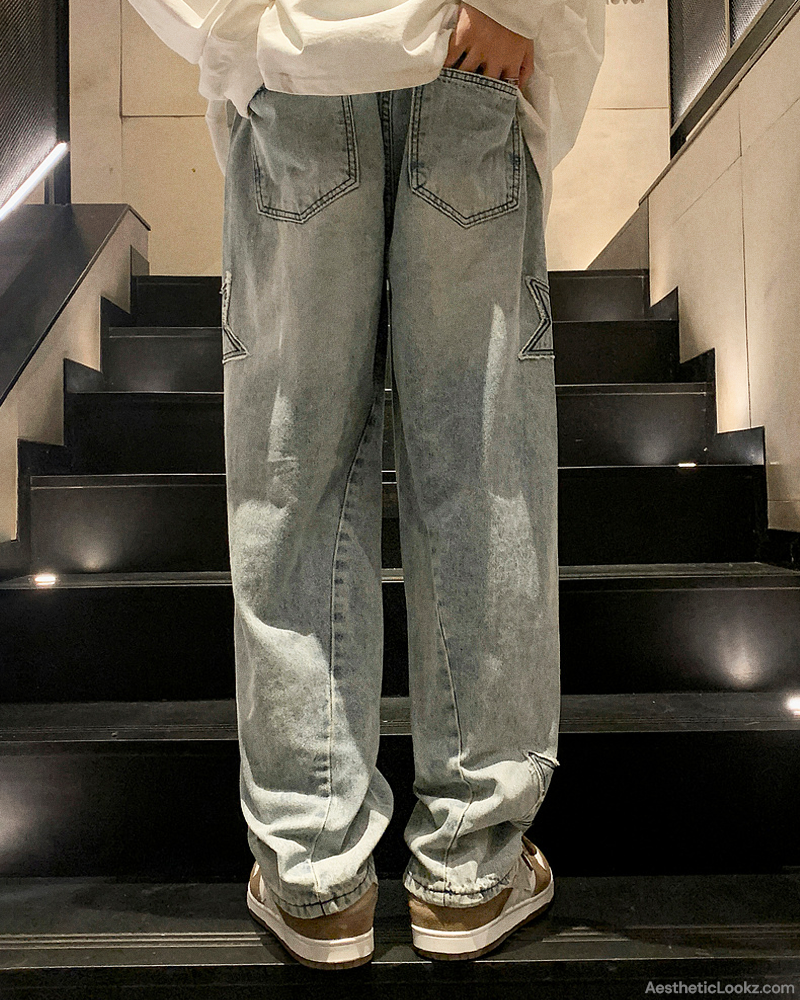 Star Embroidered Jeans