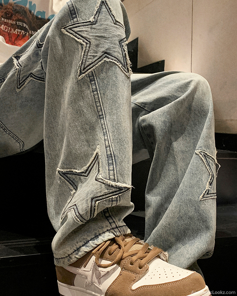 Star Embroidered Jeans