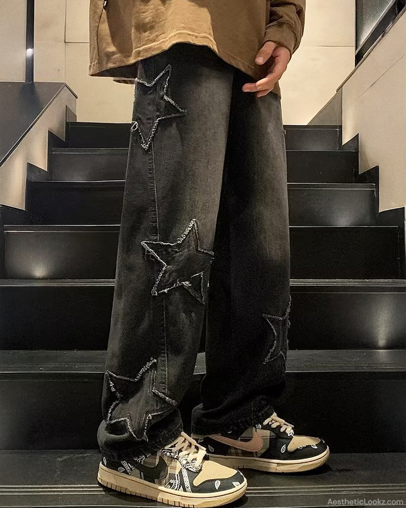 Star Embroidered Jeans