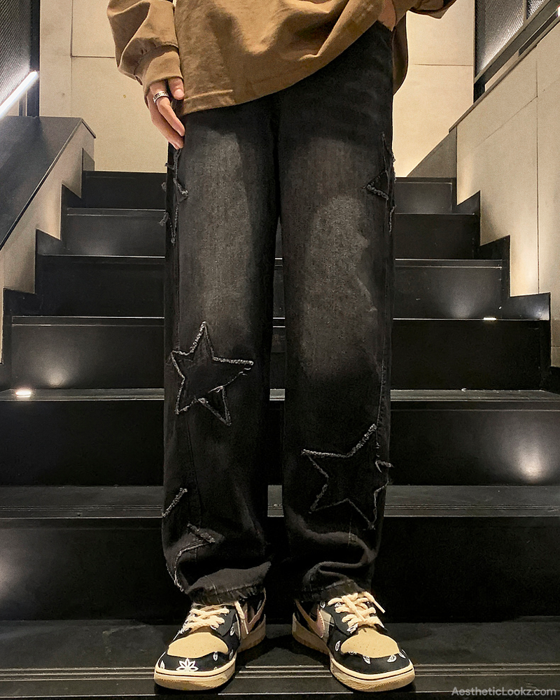 Star Embroidered Jeans