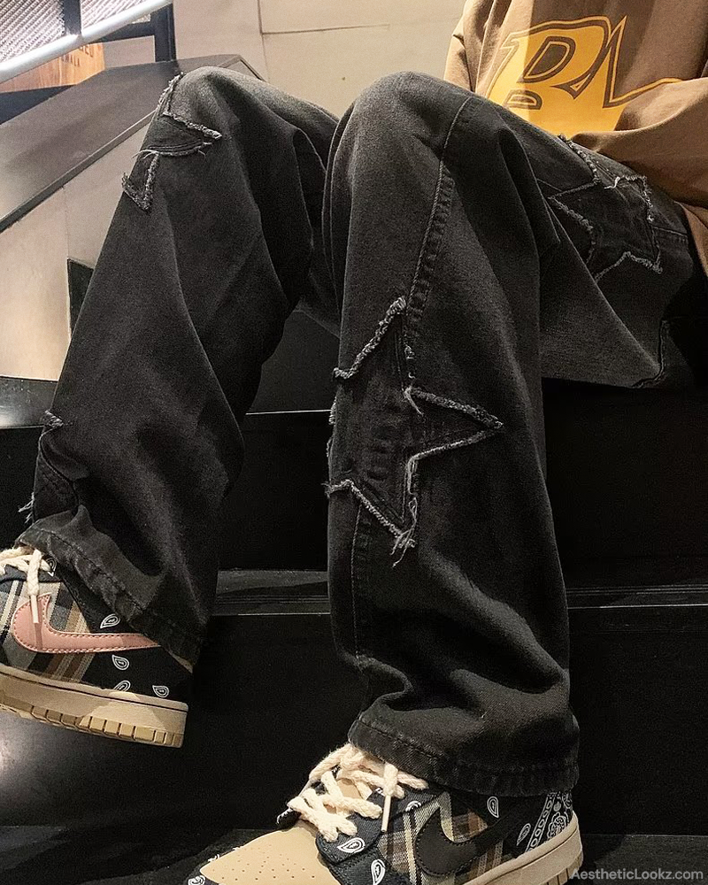 Star Embroidered Jeans